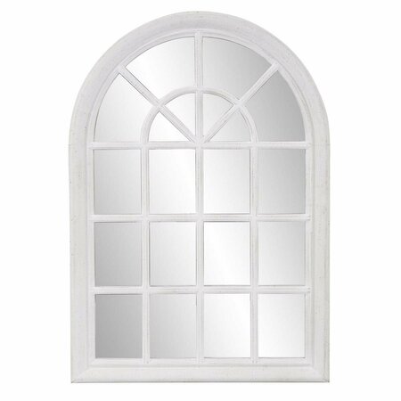 HOMEROOTS White Washed Mirror with Arched Panel Window Design 383726